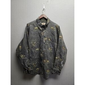 Woolrich Camo Button-Up Shirt Men’s Large Outdoor Hunting Extra Large